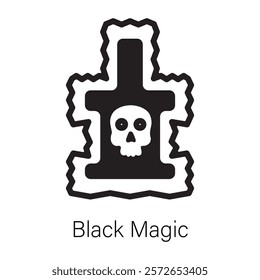 A handy solid icon of black magic 