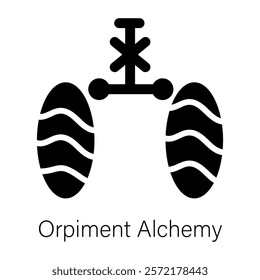 A handy solid icon of orpiment alchemy