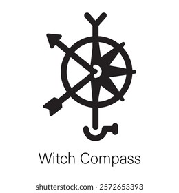 A handy solid icon of witch compass 