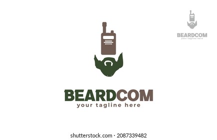 Diseño práctico del logotipo de barba de barba. vector