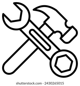 Ilustración de vector de línea de icono de herramientas útiles
