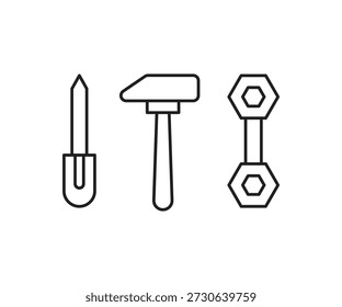 Conjunto de iconos de herramientas útiles Ilustración vectorial