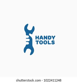 Handy tools logo template design with a spanner. Vector illustration.