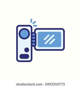Handycam icono, aislado icono azul gadget de tema
