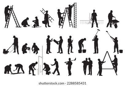 Handyman y constructor, en la ilustración del sitio de construcción