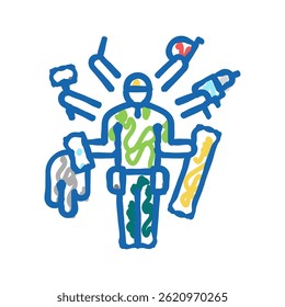handyman business doodle icon sketch vector. handyman business sign. isolated symbol illustration