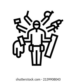 handyman Business Line Symbol Vektorgrafik. Handyman-Geschäftszeichen. isoliertes Kontursymbol