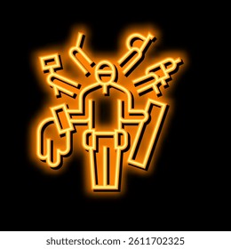 handyman business neon light sign vector. handyman business illustration