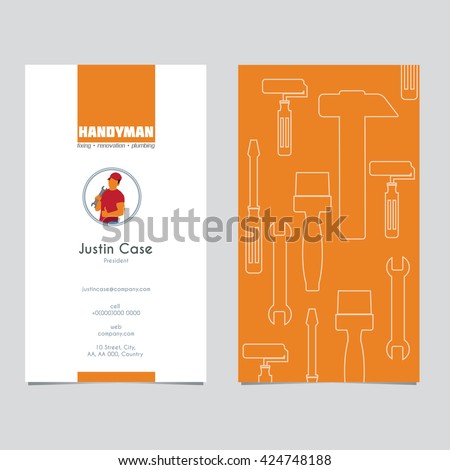 handyman business sign business card template stock vector royalty sample handyman business cards