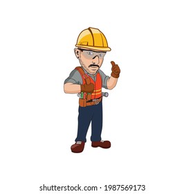 Handyman cartoo character design illustration vector eps format , suitable for your design needs, logo, illustration, animation, etc.