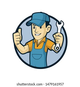 handyman character logo design template