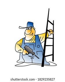 Handyman, craftsman. Any repair with your own hands. Vector image for illustrations.
