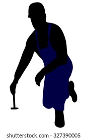 handyman with hammer, vector
