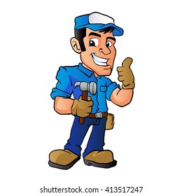 handyman holding  a hammer