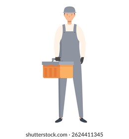 Handyman is holding a toolbox, ready to assist with home repair and maintenance tasks