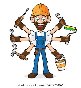 Handyman Holding Tools 