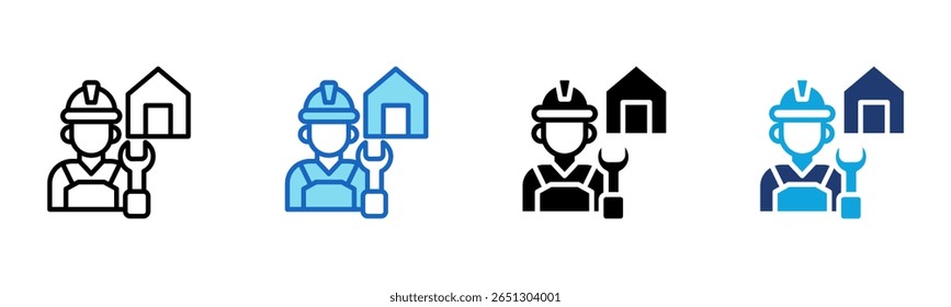 Handyman-Symbol Multi-Style-Vektorgrafik