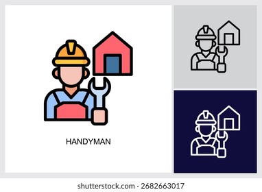 Handyman-Symbol Multi-Style-Vektorgrafik