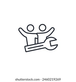 Handyman icon. vector.Editable stroke.linear style sign for use web design,logo.Symbol illustration.