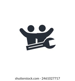 Handyman icon. vector.Editable stroke.linear style sign for use web design,logo.Symbol illustration.