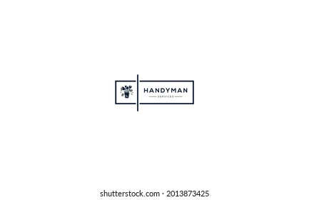 Handyman logo with abstract design and  tools icon
