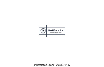 Handyman logo with abstract design and  tools icon
