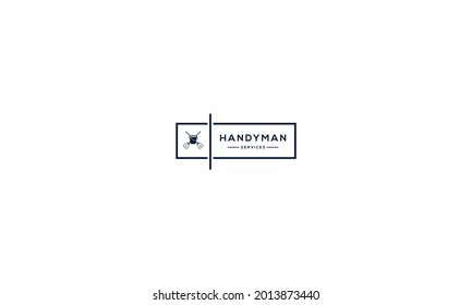 Handyman logo with abstract design and  tools icon
