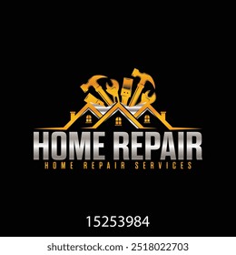 Design de logotipo Handyman, Design de logotipo de reparação doméstica, Logotipo doméstico