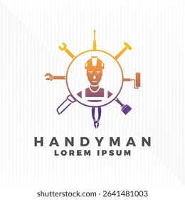 Handyman logo design. Handyman identity logo