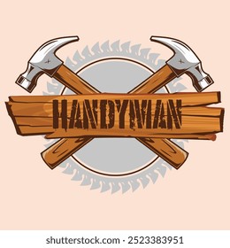 Handyman Logo Plantilla con Ilustración vectorial archivo eps. Formato editable y escalable.