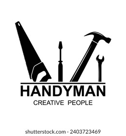 handyman logo vector icon illustration template. logo is suitable for repair and construction business