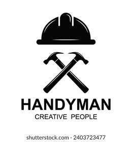 handyman logo vector icon illustration template. logo is suitable for repair and construction business