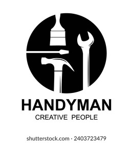 plantilla de ilustración de iconos vectoriales del logotipo de handyman. el logotipo es adecuado para trabajos de reparación y construcción
