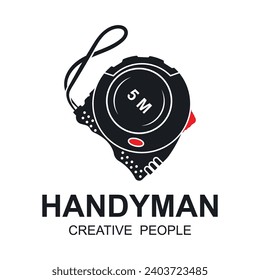 handyman logo vector icon illustration template. logo is suitable for repair and construction business