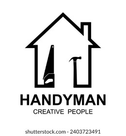 handyman Logo, Vektorsymbol-Bildvorlage. Logo ist für Reparatur- und Bauarbeiten geeignet