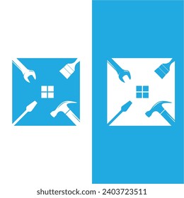 handyman logo vector icon illustration template. logo is suitable for repair and construction business