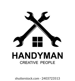 handyman logo vector icon illustration template. logo is suitable for repair and construction business