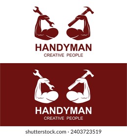 handyman logo vector icon illustration template. logo is suitable for repair and construction business