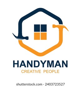 handyman logo vector icon illustration template. logo is suitable for repair and construction business