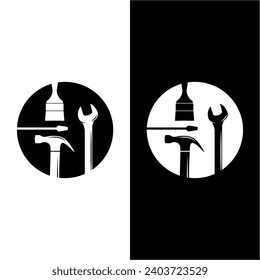 plantilla de ilustración de iconos vectoriales del logotipo de handyman. el logotipo es adecuado para trabajos de reparación y construcción