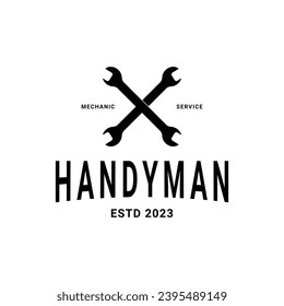 Handyman mechanic service logo design ideas concept