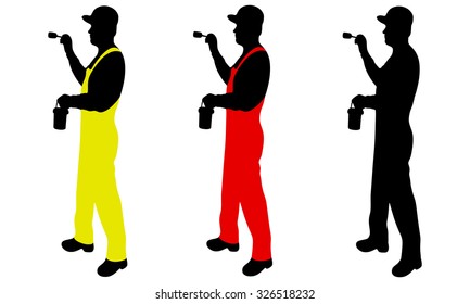 handyman - painter dressed in work clothes