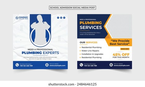 Handyman and plumber service social media post