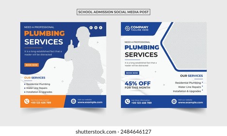 Handyman and plumber service social media post