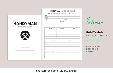 Handyman Record Book Kdp Interior Template