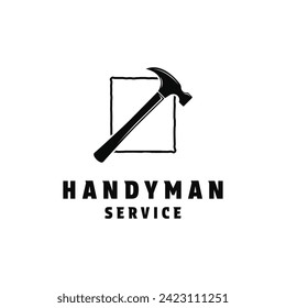 Handyman service logo design concept with hammer symbol