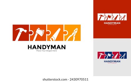 Handyman service Logo Design set. Suitable for business, building, estate service and tools icon set