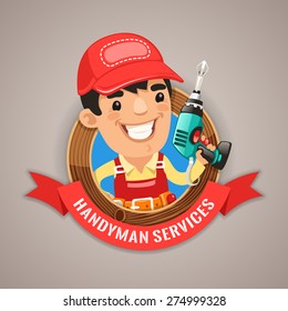 Handyman Services Emblem For Your Carpentry Company Projects