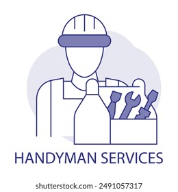 Iconos de Handyman Services: Reparación de Hogar, Servicios de Mantenimiento, Fijación, Mejoras para el Hogar, Herramientas Handyman, Reparador, Servicios de bricolaje, Trabajo Handyman.