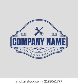 Handyman, services, tools, repair retro vintage badge logo design